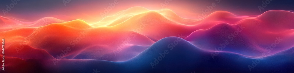 Poster abstract waves of color creating a serene, dreamy atmosphere.