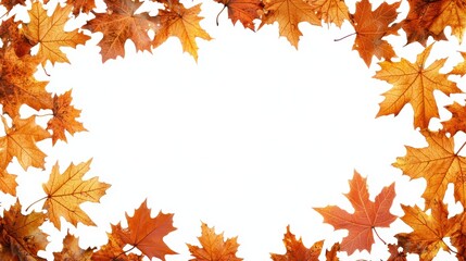 Autumn Leaves Frame in Warm Amber Tones