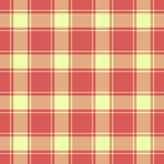 Poncho pattern tartan plaid, scratched texture background seamless. Handmade textile check vector fabric in orange and red colors.