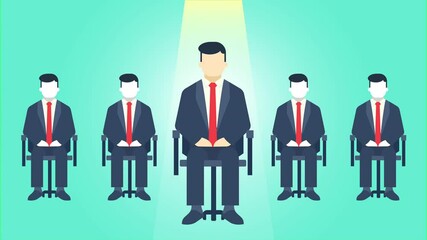 vector animation Looking for the best professional staff job candidate search concept human resources recruitment