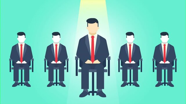vector animation Looking for the best professional staff job candidate search concept human resources recruitment