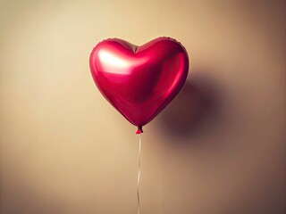Heart-Shaped Balloon Minimalist Design for Love and Celebration Themes in Romantic Projects