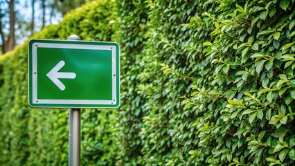 Signboard with green tree leaves background