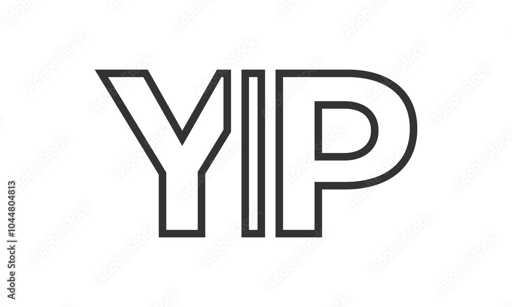 Poster yip logo design template with strong and modern bold text. initial based vector logotype featuring s