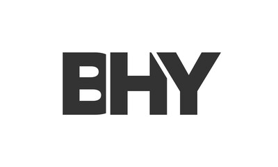 Obraz premium BHY logo design template with strong and modern bold text. Initial based vector logotype featuring simple and minimal typography. Trendy company identity.