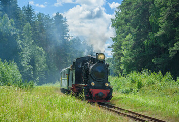  OId-fashioned passenger train.
