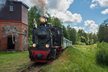 Fototapeta premium OId-fashioned passenger train.