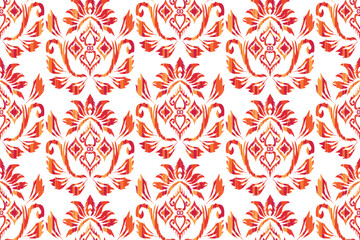 Geometric ethnic flower pattern for background,fabric,wrapping,clothing,wallpaper,Batik,carpet,embroidery style.