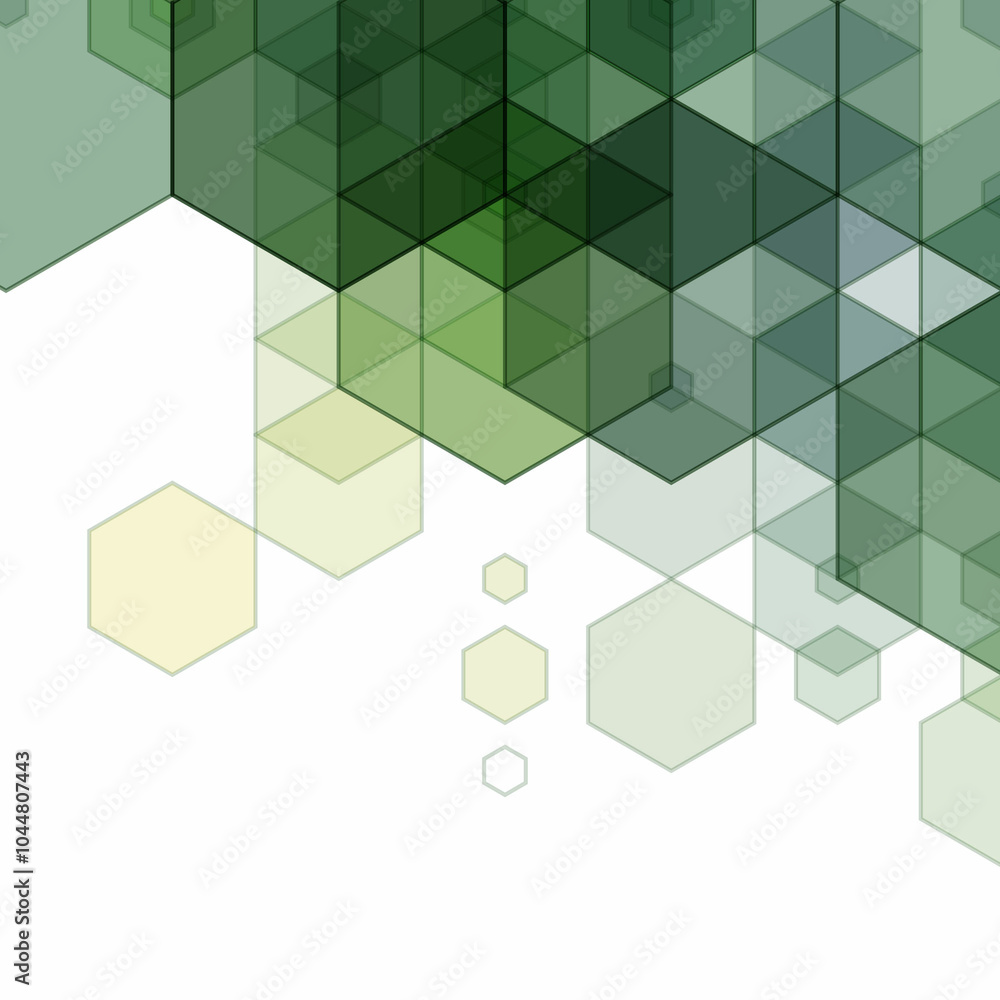Poster green geometric background. abstract background. business vector. geometric design element. hexagon.