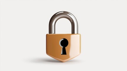 Naklejka premium Shiny Padlock On White