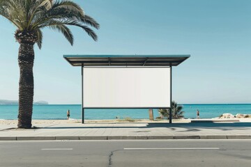 Billboard stand mockup outdoors electronics blackboard.