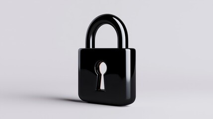 Fototapeta premium Shiny Black Padlock Symbol