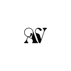 Fototapeta premium AV monogram logo design letter text name symbol monochrome logotype alphabet character simple logo