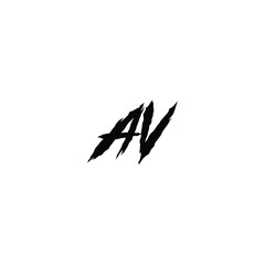 Obraz premium AV monogram logo design letter text name symbol monochrome logotype alphabet character simple logo