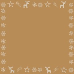 christmas greeting card christmas background with snowflakes deer trees new year christmas, winter, snow, frame, snowflake, border, holiday, illustration, decoration, design, card,