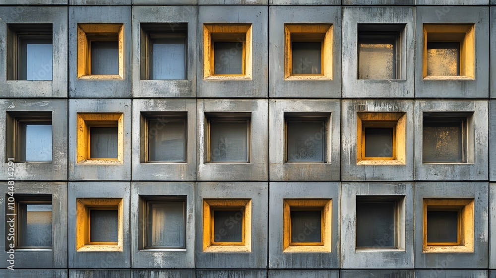 Poster steel pattern geometric square block wall art design modern building texture