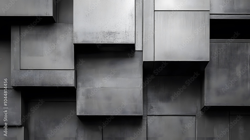 Poster steel pattern geometric square block wall art design modern building texture