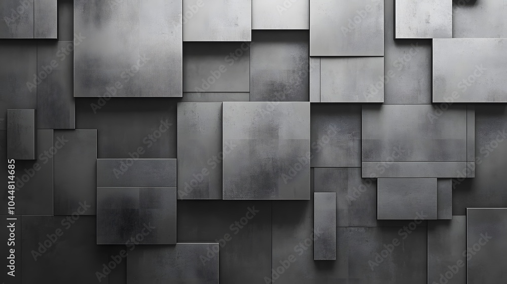 Poster steel pattern geometric square block wall art design modern building texture