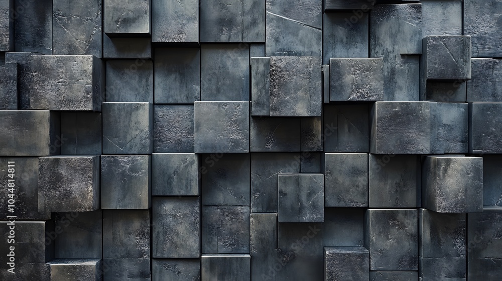 Poster steel pattern geometric square block wall art design modern building texture