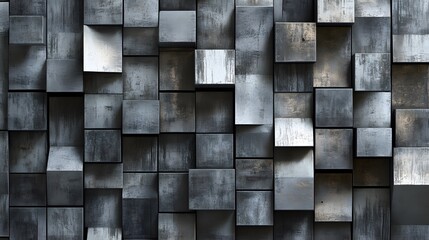 
Steel pattern Geometric square block Wall art design Modern building texture