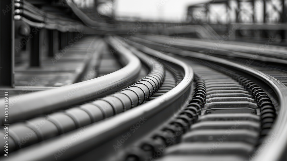 Poster close up of pipelines running through industrial setting, showcasing intricate details and curves of