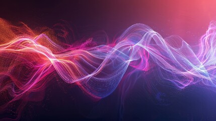 Obraz premium Abstract Digital Wave with Glowing Particles