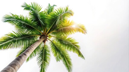 Fototapeta premium Silhouette of a palm tree against white background