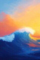 Ocean Wave Abstract Painting
