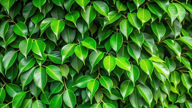 Silhouette of Beringin Ficus benjamina leaves texture for natural background.