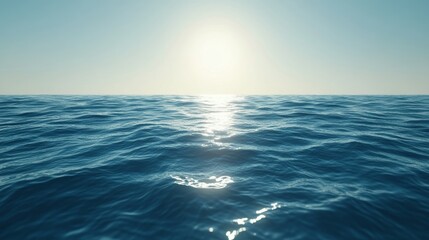 Obraz premium Calm Ocean Surface with Glimmering Sunlight