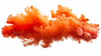 Abstract Orange Ink Cloud Swirling in Water