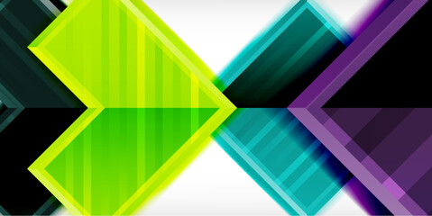 Arrow symbols created with 3d effects and line texture geometric abstract background