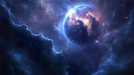 Obraz premium Cosmic Landscape: A Starry Night in the Galaxy