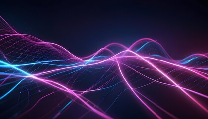 Fototapeta premium Futuristic Abstract Background with Neon Lines and Light Effects
