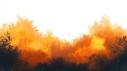 Abstract Orange Watercolor Background with White Space for Text or Design