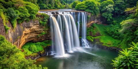 Obraz premium Wailua River waterfall in extreme close-up