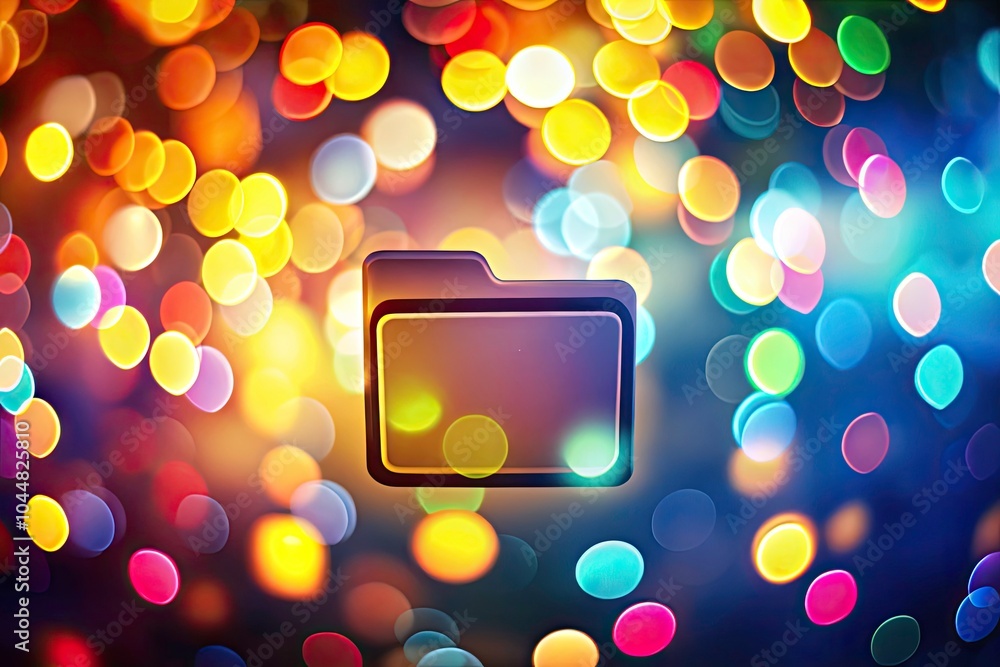 Aufkleber stunning bokeh effect with colorful folder icon for digital organization and productivity representa