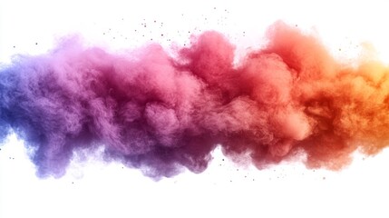 Fototapeta premium Abstract Colorful Smoke Explosion on White Background Design Element