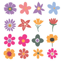 Collection of flowers. Vector botanical flowers background. style for  print,banners, wallpaper, posters, websites, online shopping.Vector illustration design and creative idea,eps 10.	
