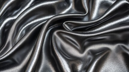 Obraz premium Elegant Draped Silver Satin Fabric Texture Background