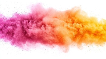 Obraz premium Abstract Pink and Orange Powder Explosion on White Background