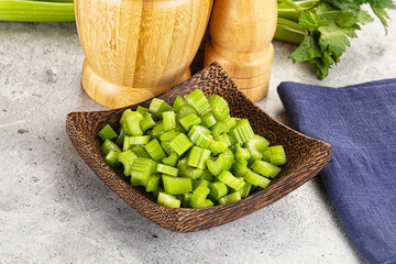 Vegan cuisine - Sliced celery stem