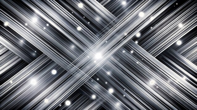 The image is a black and white abstract background with diagonal lines and white dots. The lines are parallel and intersect each other.  The image is abstract and minimalist.