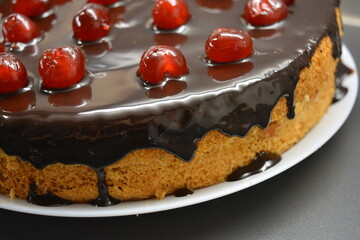 Beautiful cooking, delicious homemade cakes made with your own hands. White sponge cake 