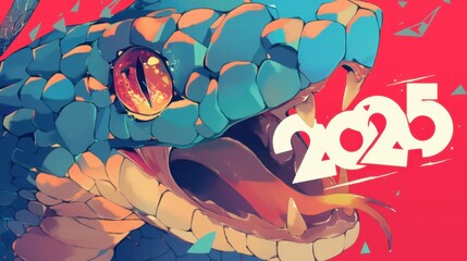 Obraz premium A cute snake with the text 