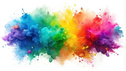watercolor art piece with colorful splotches on white background