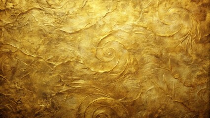 Abstract Golden Texture with Intricate Swirls and Distressed Surface