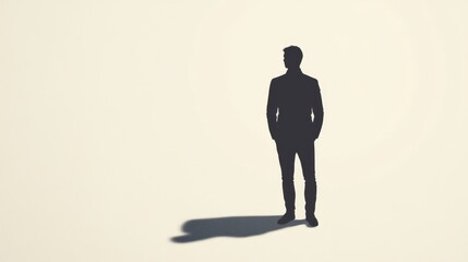 Silhouette of a man standing on a white background.