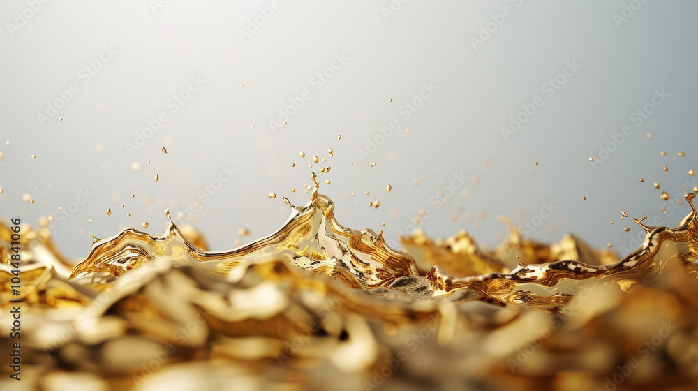 Poster golden liquid ripples create mesmerizing effect, capturing light and reflecting soft highlights. dyn