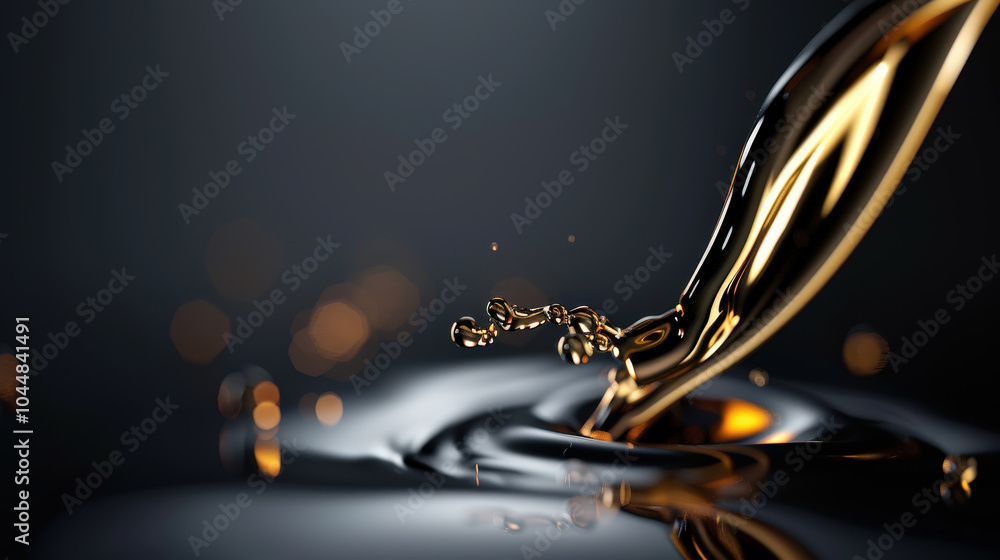 Aufkleber liquid gold flows gracefully, creating mesmerizing patterns and reflections. shimmering surface capt
